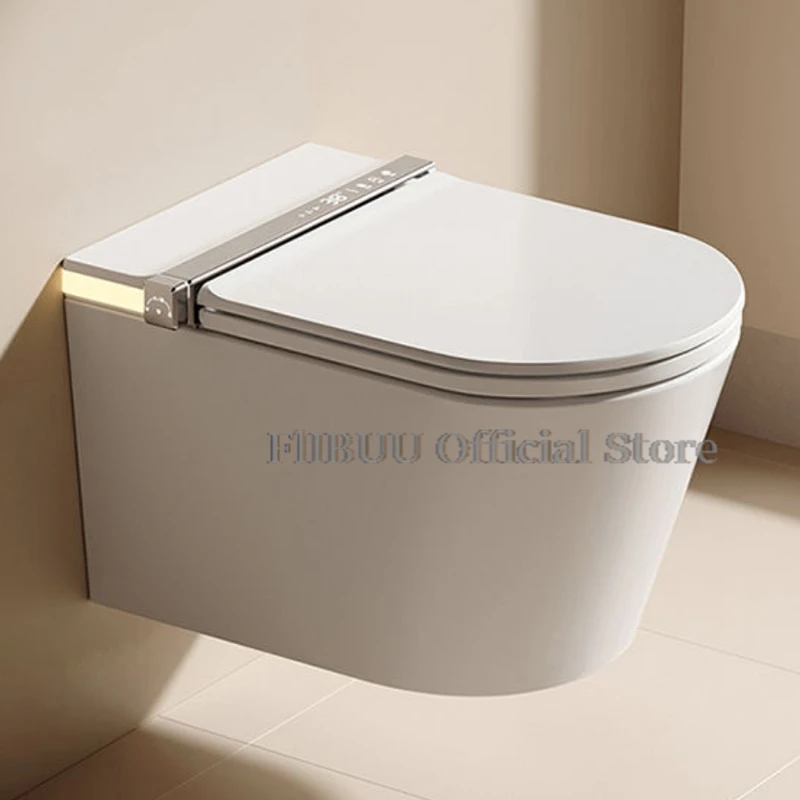 Wall Mounted Smart Toilet Bidet Built In One Piece Intelligent Toilet Foot Sensor Auto Flush Heated Seat Warm Water Elongated