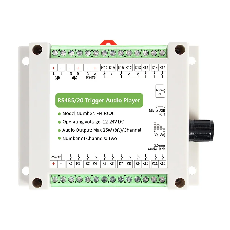 20 Trigger Audio Player Mp3 Sound Board Rs485 Mp3 Player Voice Playback