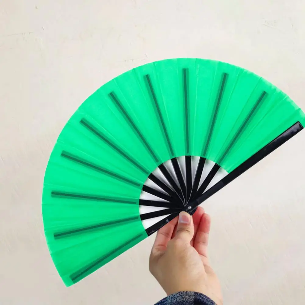 Kung Fu Fan Kung Fu Tai Chi Fan Plastic Solid Color Martial Arts Dance Folding Classical Performance Dance
