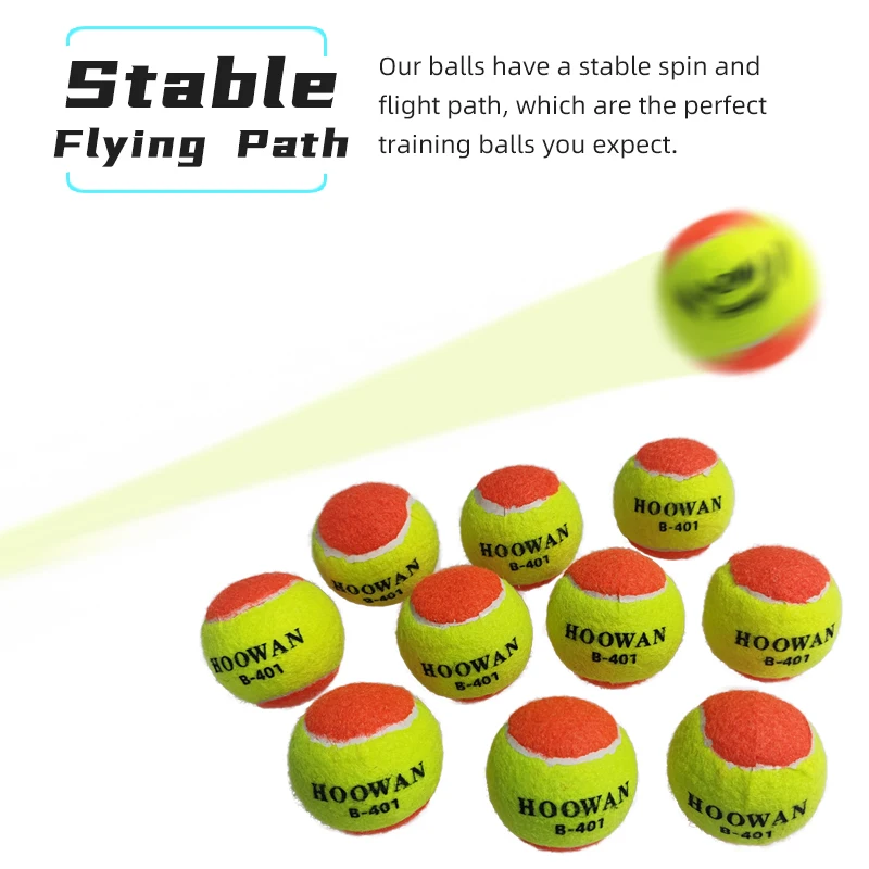 HOOWAN B-401 Beach Tennis Balls 10 Unit Standard Padel Balls 50% Pressure Training