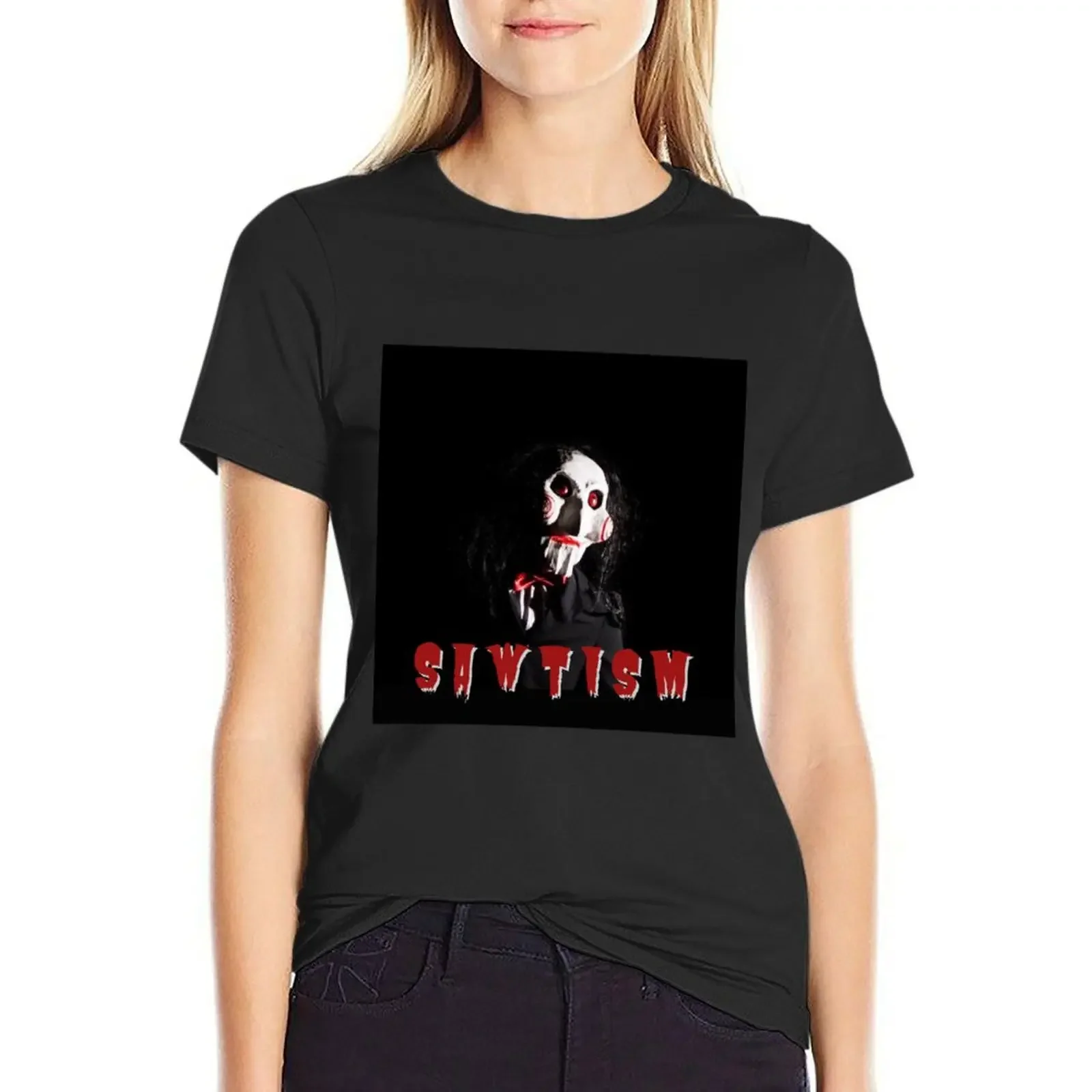 

Sawtism T-shirt funny anime clothes tops tshirts for Women