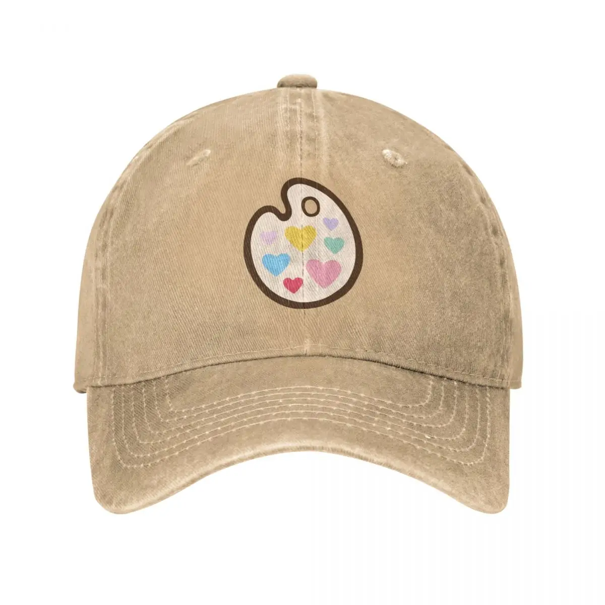 

Heart Paint Palette Pattern on Mint Cowboy Hat fashionable Luxury Hat Male Baseball Cap Men Women'S