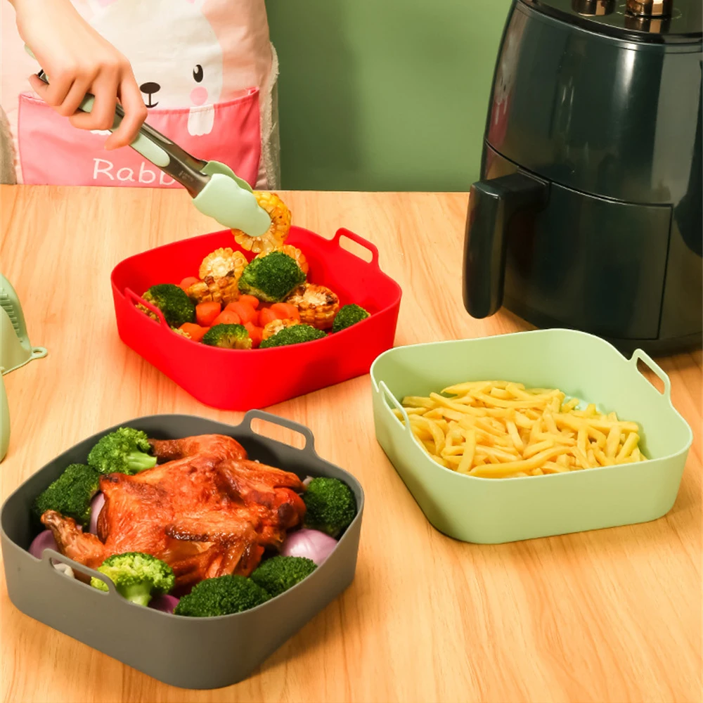 

Silicone Plate Red Non Stick Pan Easy To Clean Heightened Edge High Temperature Resistance Silicone Pot Holder Grey Blue