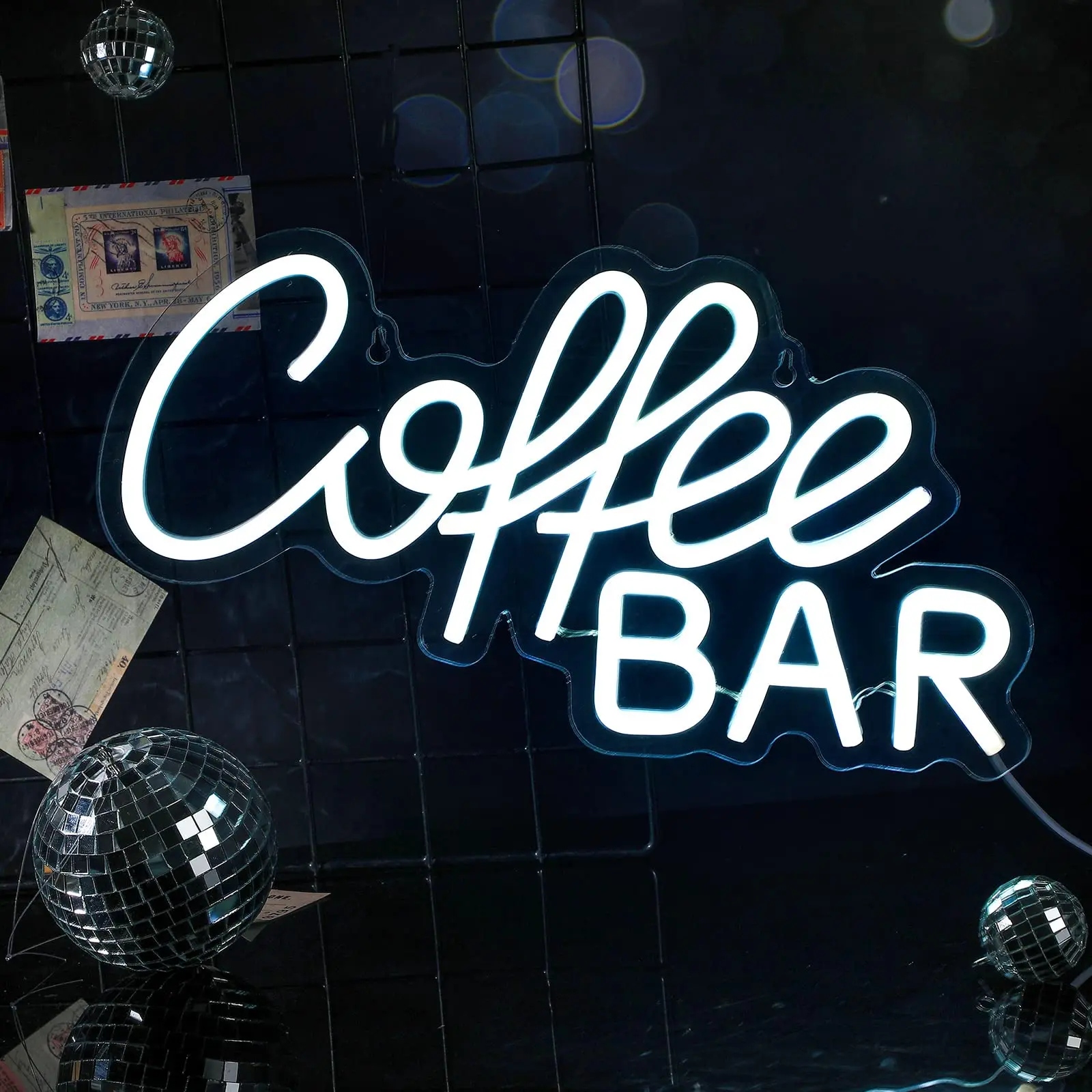

Coffee Bar Neon Sign Acrylic Flex Led Custom Pink light Wall Decor Shop Sign Ins Christmas Gift Home Wall Decr Sign Caf