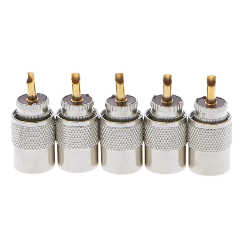 

10 Pcs UHF PL-259 Male Solder RF Connector Plugs For RG8X Coaxial Coax Cable