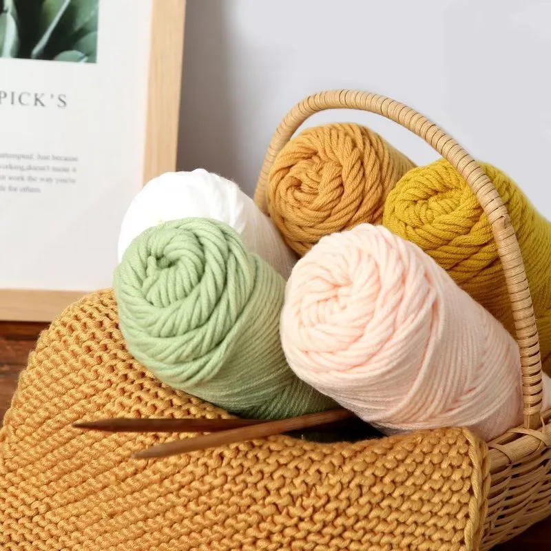 500g Milk Cotton Yarn 5pcs/Lot Soft Handmade Lover Yarn 8 Stands Thick Line Knitting Cotton Thread for DIY Scarf Sweater Hats 3