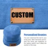 Oohmy Personalized Beanie Cap BOY GIRL Men Women Custom Beanies Leather Patch,Your Own Text Photo Logo Skull Cap Winter Warm Hat 6