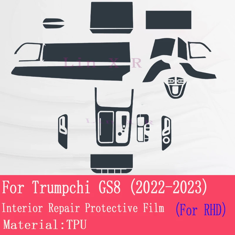 For GAC Trumpchi GS8 2023 Gearbox Panel Navigation Automotive Interior Screen Protective Film TPU Anti-Scratch Sticker Protect