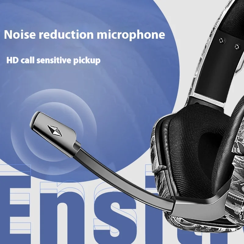 Onikuma K20 Camouflage Earphones Head Mounted Wired Desktop Laptop Esports Gaming Earphones Stereoscopic Sound Effects Boys Gift
