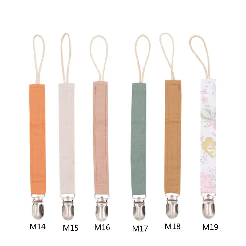 

Elegant Nipple Leash Strap Pacifier Clips Cotton Linen Teether Linen Chain