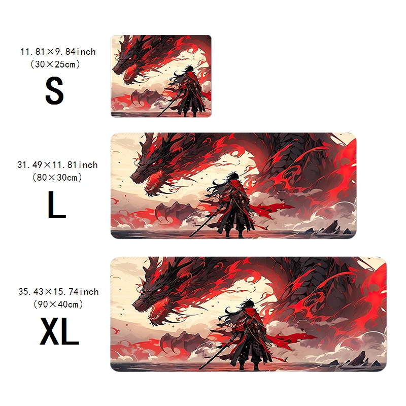 드래곤 워리어 초대형 게임 테이블 매트, 미끄럼 방지 고무 바닥, 게임, 사무실 및 학습용으로 적합.