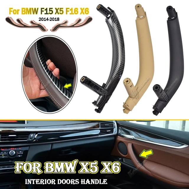 Accessori auto Beige nero auto sinistra destra interno porta interna  bracciolo maniglia pannello interno tirare copertura Trim per BMW F15 X5  F16 X6 - AliExpress