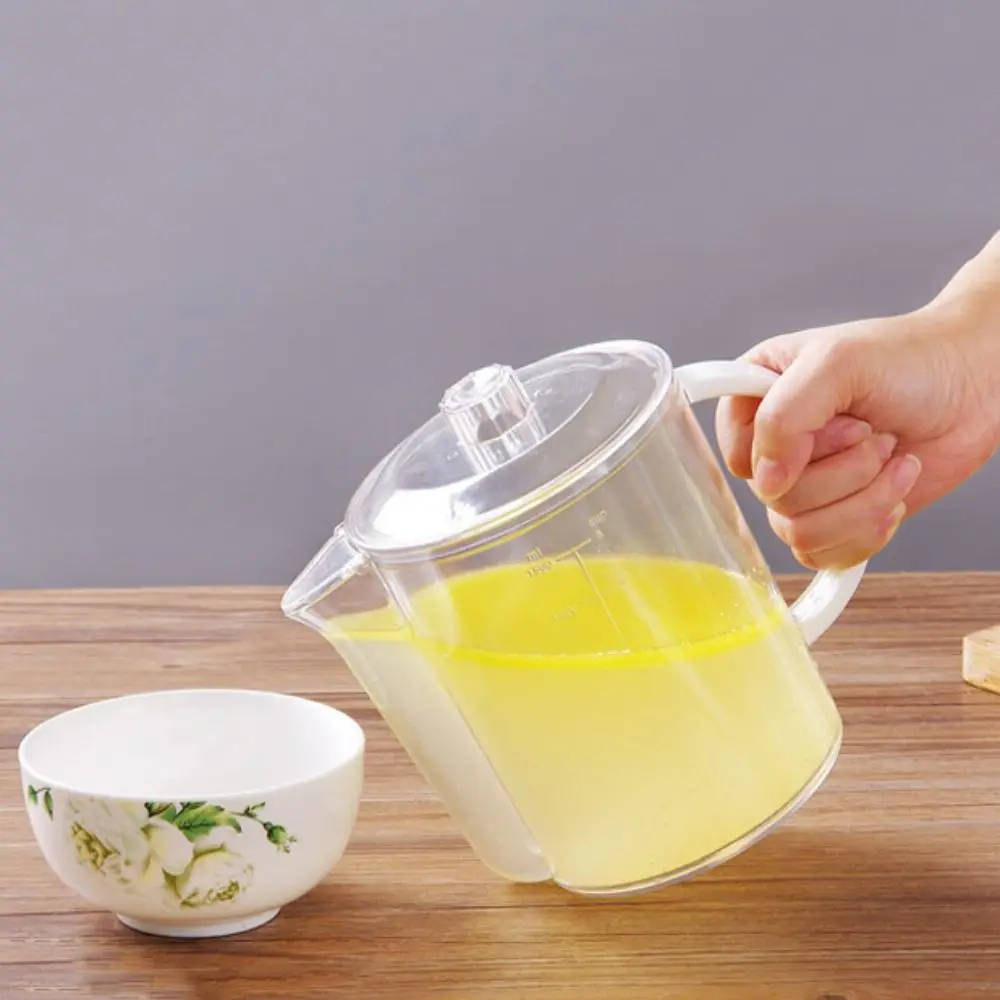 1.5L Oil Grease Separator Pot Transparent Scaled Fat Separator Jug High Temperature Resistance Large Capacity