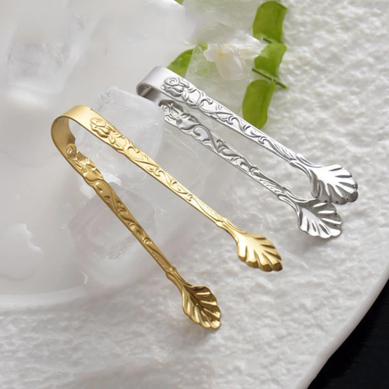 Paquet De 10 Mini Pinces à Glace Et Sucrier En Acier Inoxydable Dorées