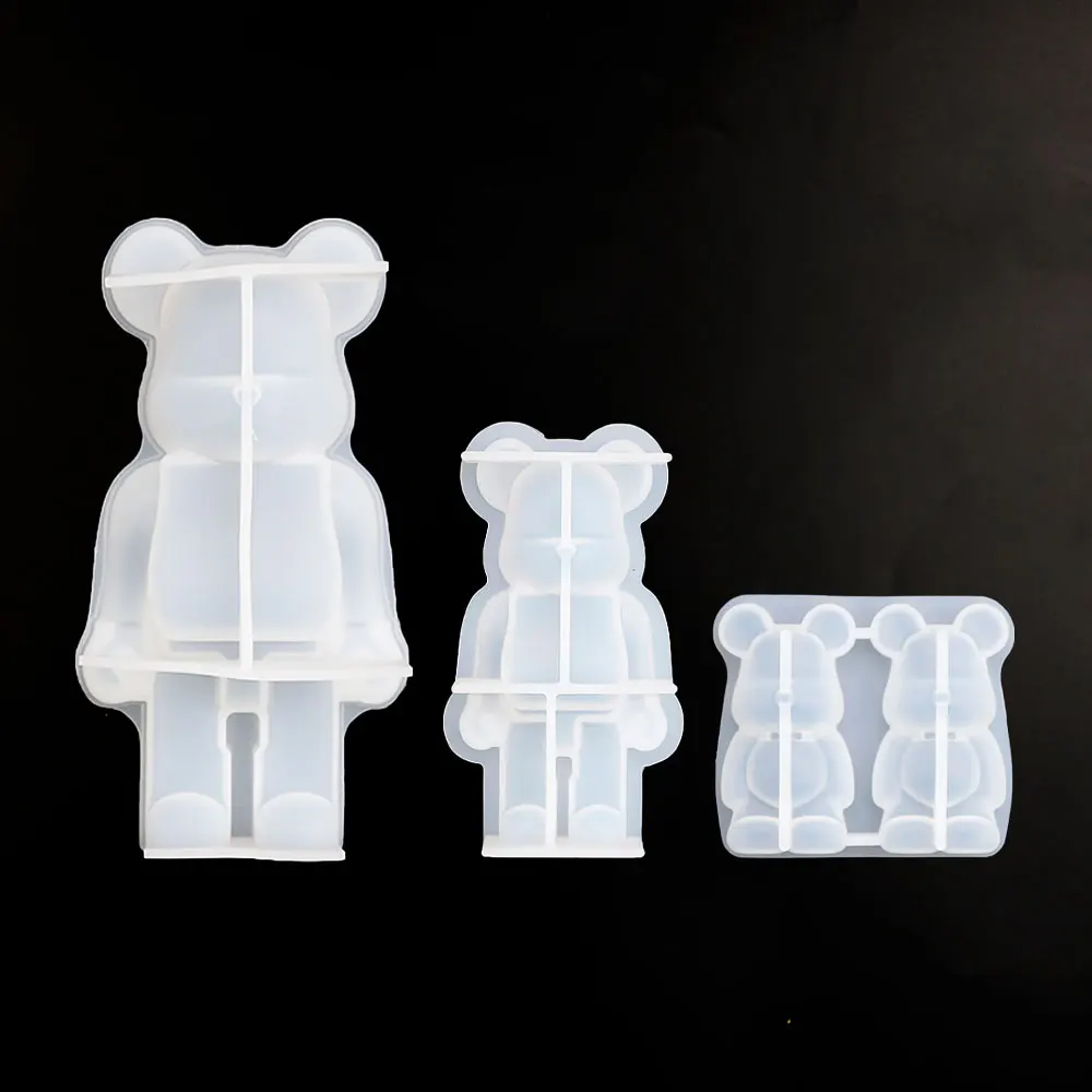 Silicone Mold For Fun Violent Bear Teddy Bear Silicone Molds DIY Crystal Drop Gel Resin Mold Mechanical Keychain Gypsum Candle Making