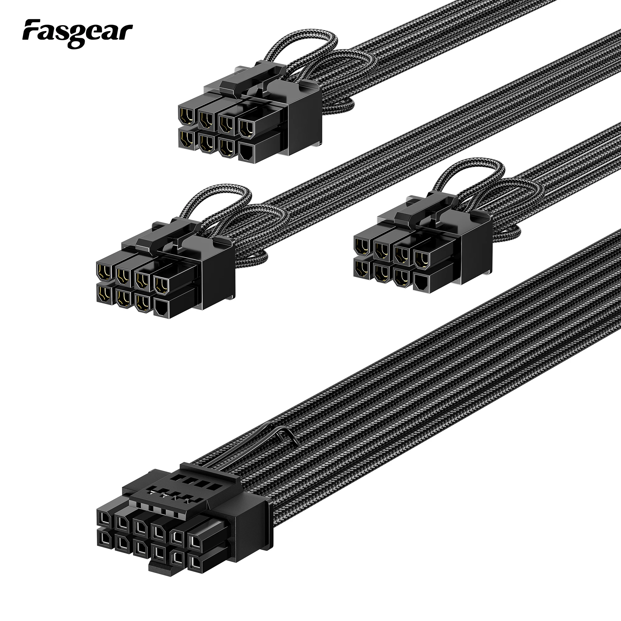 Cabo de Alimentação Fasgear-gpu com Mangas Pcie5.0 12 Conectores Vhpwr para Rtx3090ti Série 4000 Apenas para a Grande Muralha Corsair Thermaltake Nzxt