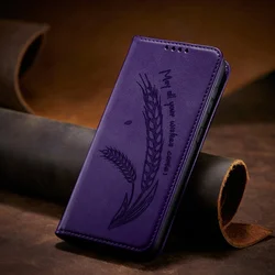 Magnetic Wheatear Leather Wallet Phone Case Cover - Samsung A16 (4G 5G) (Purple)