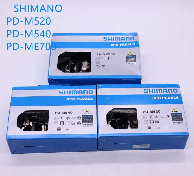 시마노 PD M520 M540 ME700 MTB 산악 자전거 페달, 사이클 자동 잠금..