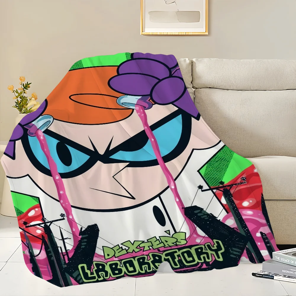 Cute D-Dexters L-Laboratory Blanket Skin friendly comfort warm soft plush blanket suitable sofa living room office bedroom 4