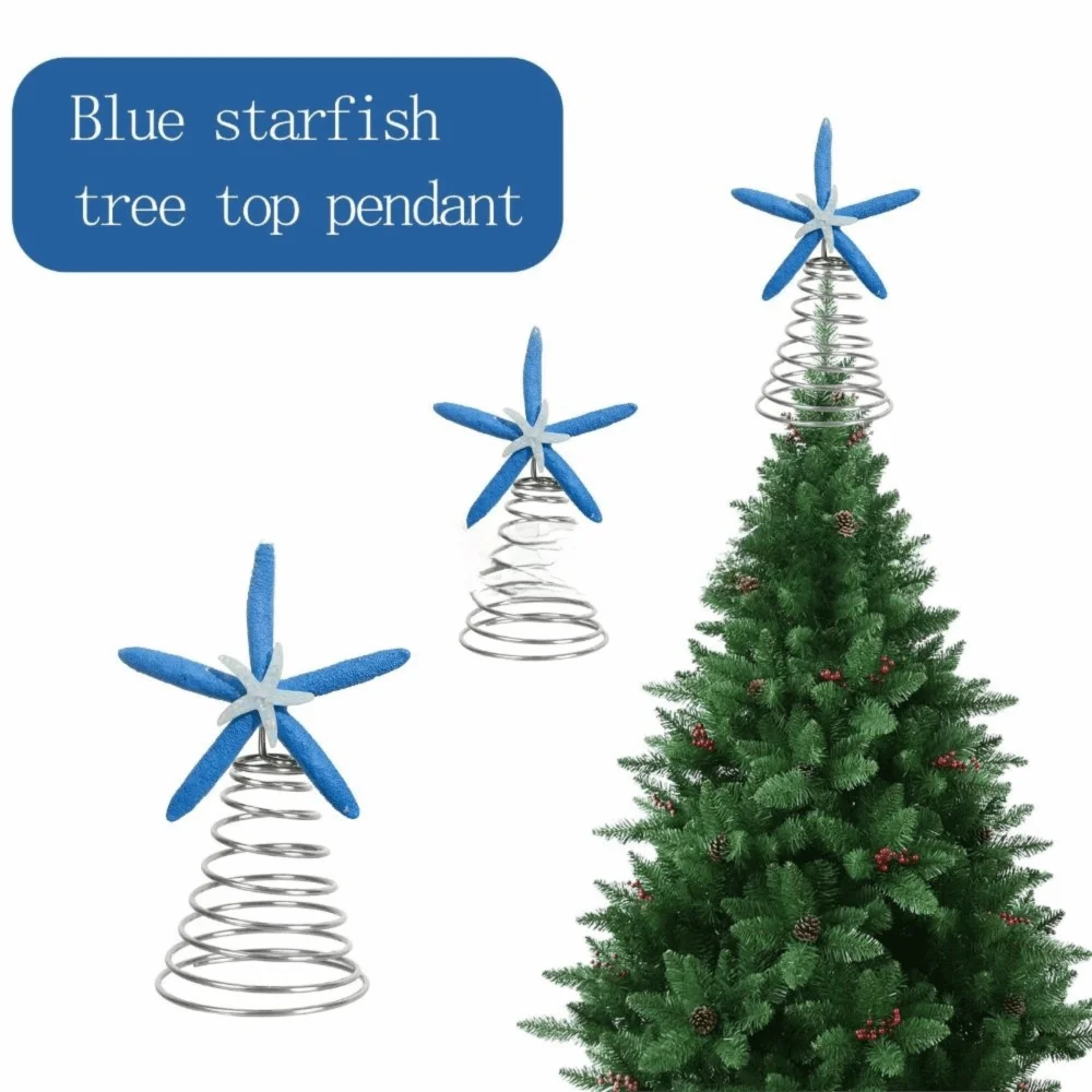 Iron Festive Starfish Decor Collectible Display Star Treetop Decorations Crafts Classic Design Starfish Treetop Ornament