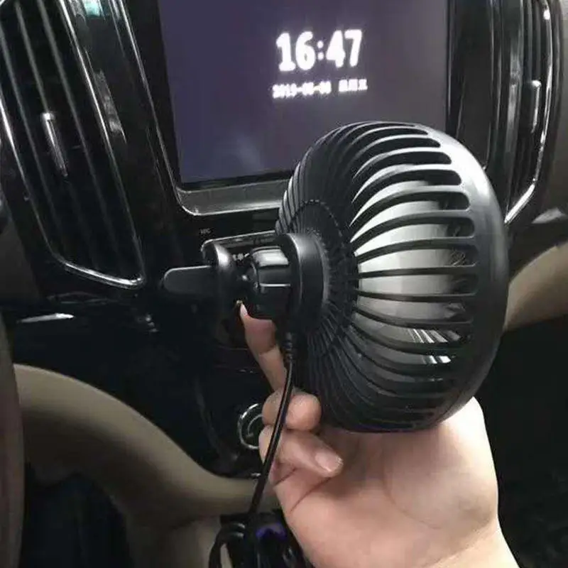 652F 팬 자동차 배기구 USB 선풍기 ON OFF 스위치 미니 팬 쿨러 360°