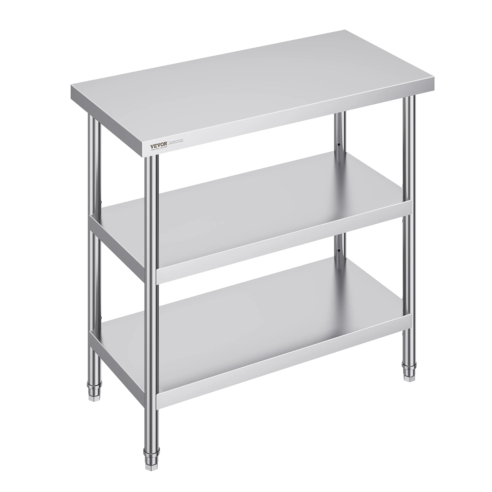 Stainless Steel Commercial Kitchen Work Table with Adjustable Shelves