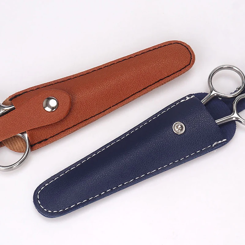Description Picture 5 of item1Pcs Professional Leather Case Barber Packet Scissor Bag Cover Shears Holster Hairdressing Cowhide Hair Scissors Storage Holder