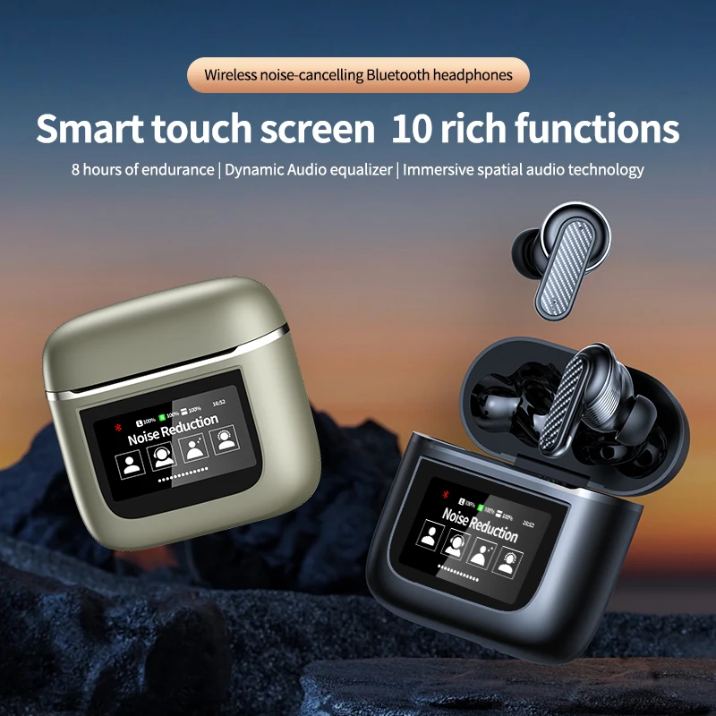 YW05 TWS Earphones Newest LCD Touch Screen Wireless Earphones with Noise Cancelling Sport YW05 Earbuds For JBL