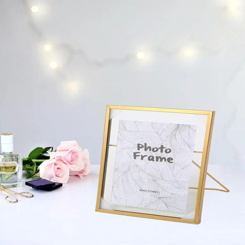 Glass Photo Frame Geometric Picture Frame Metal Picture Wedding Home