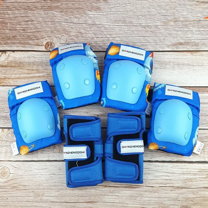 6PCS Children Knee Pads Elbow Pads Wrist Pad For Kid Mesh Design Suitable for Roller Skates Skateboards Skating Bicycles Scooter 7pcs safety helmet knee pads elbow pads wrist pads for kid suitable roller skates skateboards bicycles scooters safety guard