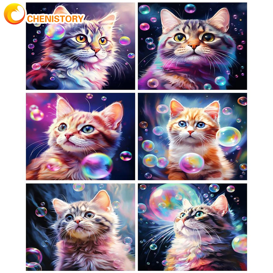 

CHENISTORY DIY Painting By Numbers Hand Painted Cute Cat Paintings Art Drawing On Canvas Gift Pictures By Number Kits Home Decor