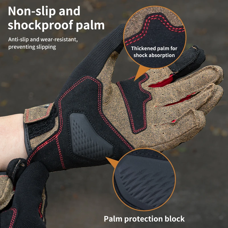 Motor Air New Motorcycle Gloves Riding Gears Summer Breathable Grid Leather Cushioning Shock Absorption Anti-slip Wear-resistant - 2