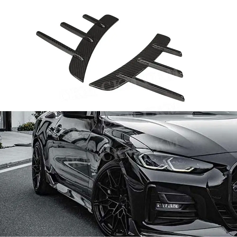 

Carbon Fiber Front Bumpers Air Vent Trim Spoiler Canards Splitters For BMW 4 Series G22 G23 Coupe 2 Door 2021+ Car Accessories