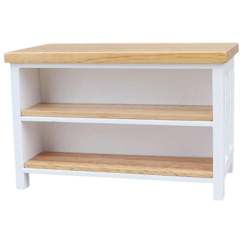 

Детский Кукольный домик, миниатюрные настольные модели 2-уровневых крошечных столов, 1-12 шкал, полка для хранения, деревянный стол для компьютера