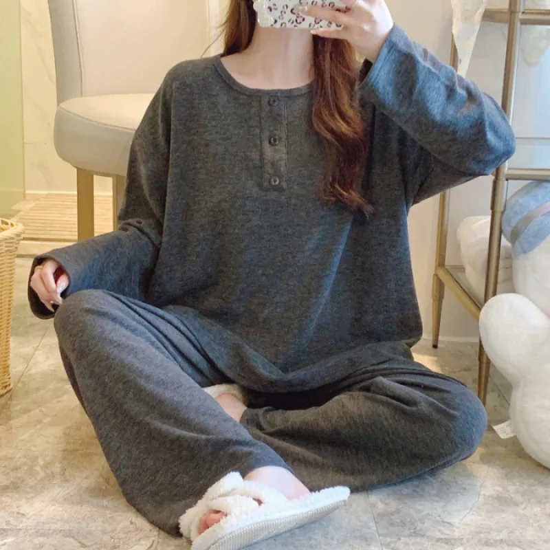 ملابس نوم شتوية كبيرة الحجم كاجوال من المخمل الأغن...