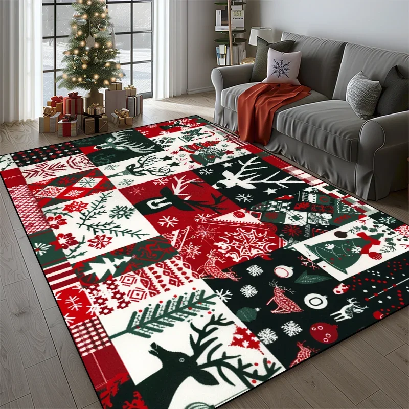 Christmas Cute Pattern Carpet for Living Room Home Decor Sofa Table Large Area Rugs Hallway Balcony Fluffy Mat Non-slip Doormat 3