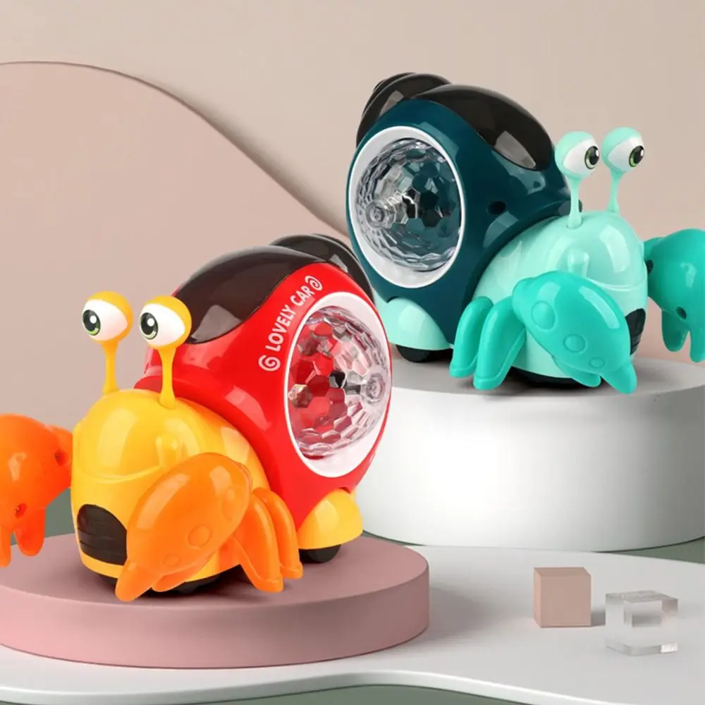 Creative Snail Baby Crawling Crab Toy Interactive Light Up Musical Light Toy Musical Tummy Time Early Educational Toy