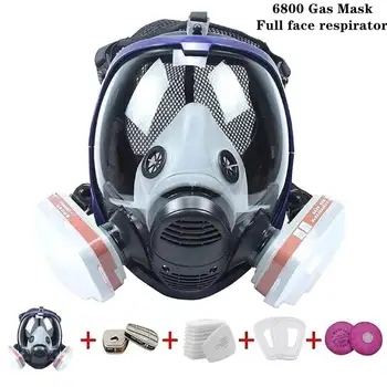 Maschera antigas chimica 6800 Respiratore antipolvere Filtro maschera integrale antiappannamento per gas acido industriale, insetticida di vernice spray per saldatura