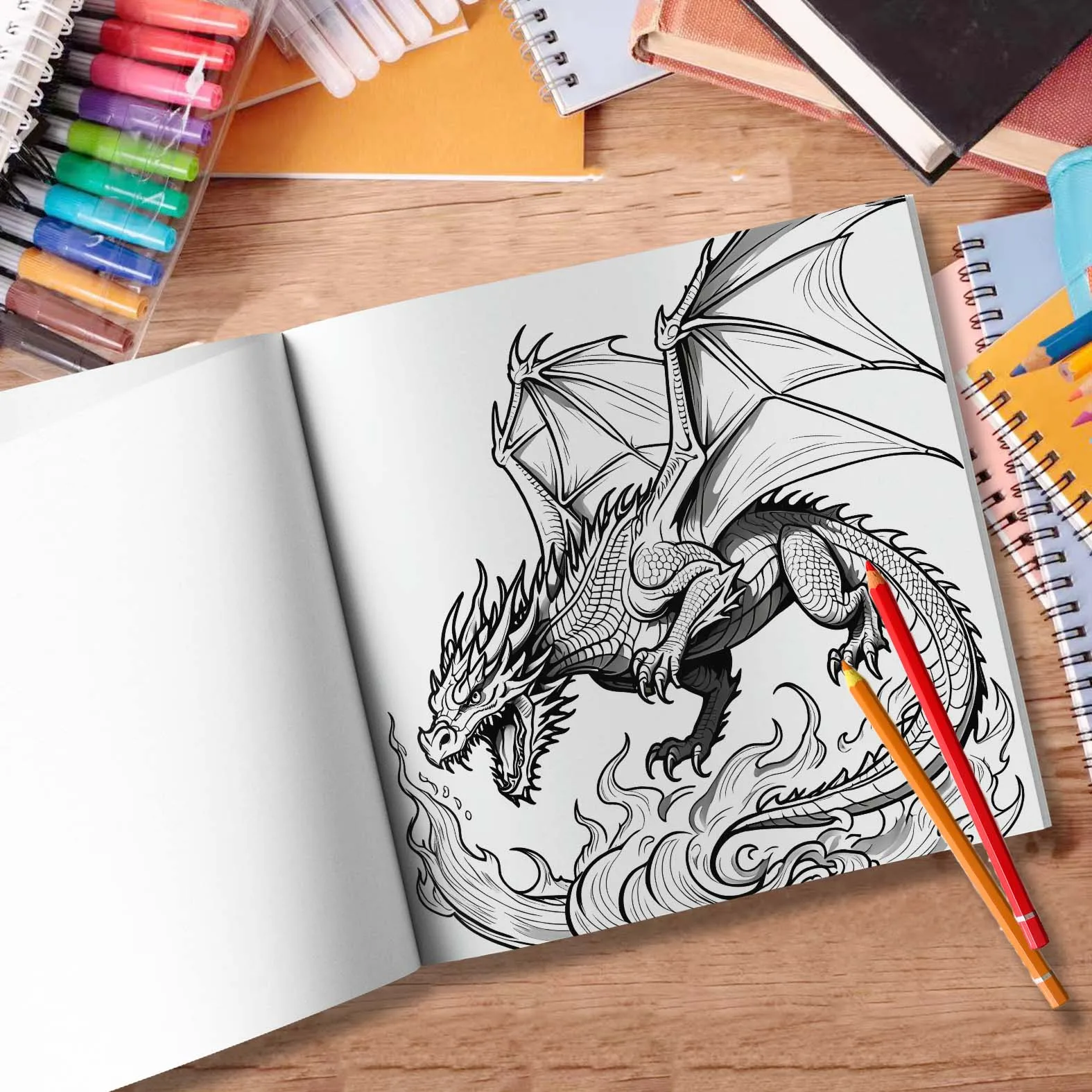 Fantasy creatures coloring Book DIY Art Doodle Painting Learning Color Booklet Arts Beginners  Ideal gift for family or friends 6