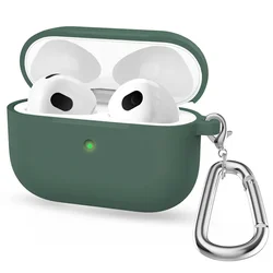 Premium Silicone Protective Earphone Case for Apple AirPods Pro and AirPods (Olive green 14)