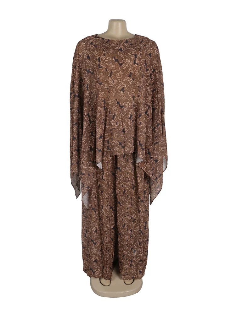 Wmstar Two Piece Sets for Women Long Sleeve Plaid Mesh Pants Set Wide Loose Matching Suit New Style Wholesale Dropshipping 2024