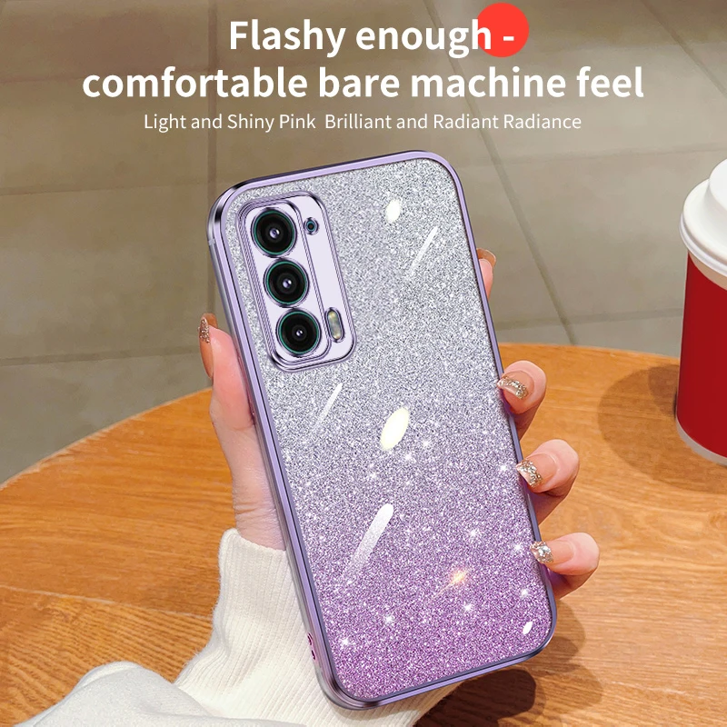

Luxury Electroplating Soft Glitter Powder Phone Case Shell For Motorola MOTO Edge 20 Shockproof Silicone Creative Back Cover