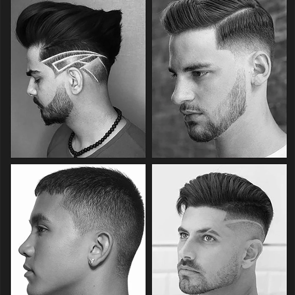 homens aparadores de cabelo recarregaveis maquina corte cabelo 04