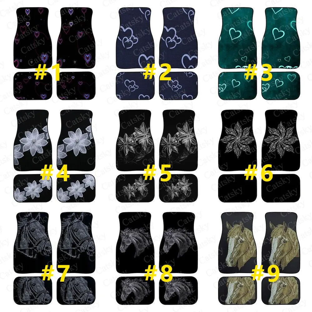 

Car Floor Mat Non-Slip Auto Interior Decor Carpet Mats Pads Rug Black Customized