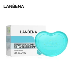 LANBENA 24K Gold Handmade Soap Hyaluronic Acid Face Cleaning Moisturizing Acne Treatment Repair Whitening Anti-Aning Winkles