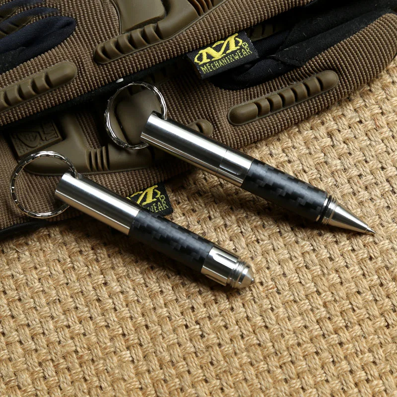 

1 Piece MINI carbon fiber Tactical pen outdoor self-defense pen with window breaker portable signing pen
