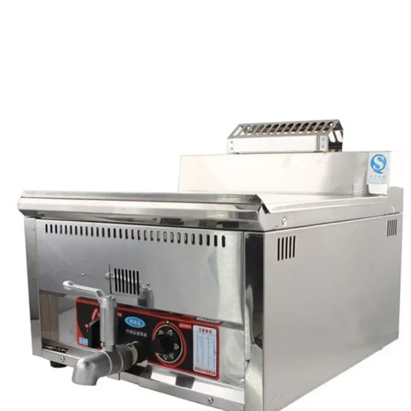 Gas Fritter Machine GF-17L，Single-Cylinder Deep Fryer 17 Liters Temperature Control Fried Chicken French Fries Machine 4