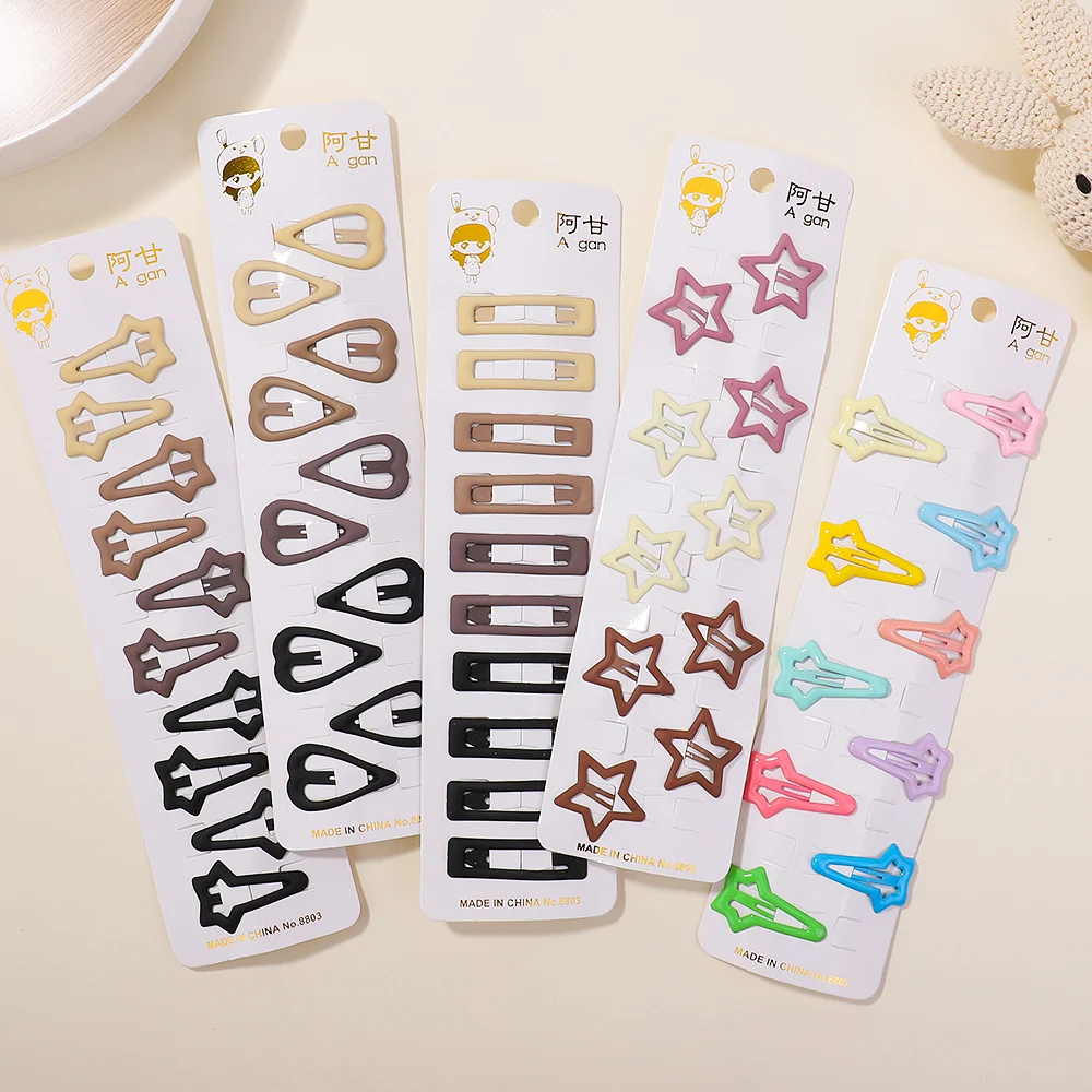 10pcs Fashion Y2k Metal Hairpins Set Women Girls Child Hairgrips Hair Clips Pins Kawaii Coffee Milk Color Barrettes Accessories 4 pcs cookie molds painting template templates coffee snowflake plastic white diy child