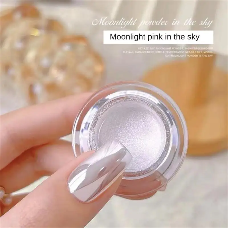 Specchio Nail Powder Shiny Fairy Aurora Powder Glitter Moonlight White Dust Chrome Manicure Decorazioni Olografiche Strumento Per Nail Art