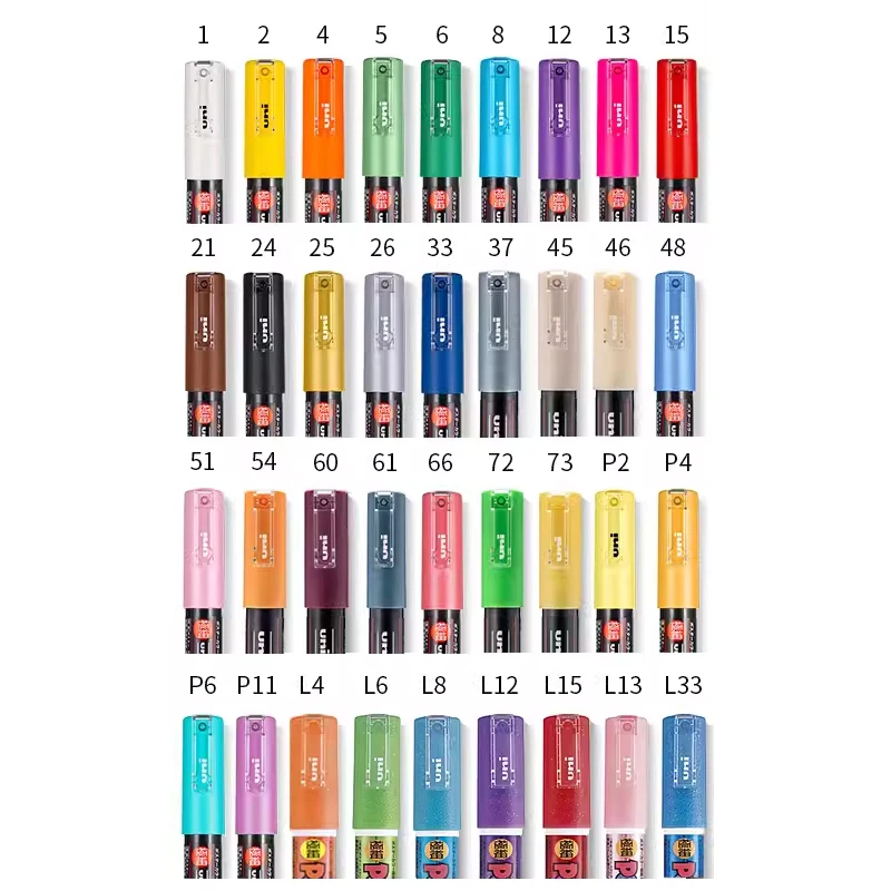 1pcs Uni POSCA  Acrylic Marker Pen PC-1M  0.7mm Plumones Rotuladores POP Poster Pen Graffiti Advertisement School Art Supplies 2